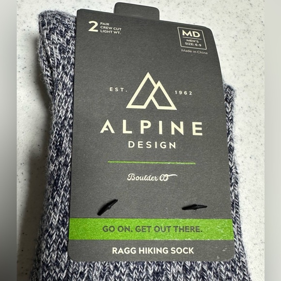 Alpine Design Ragg Hiking Socks - 2 pack NWT - Picture 2 of 5